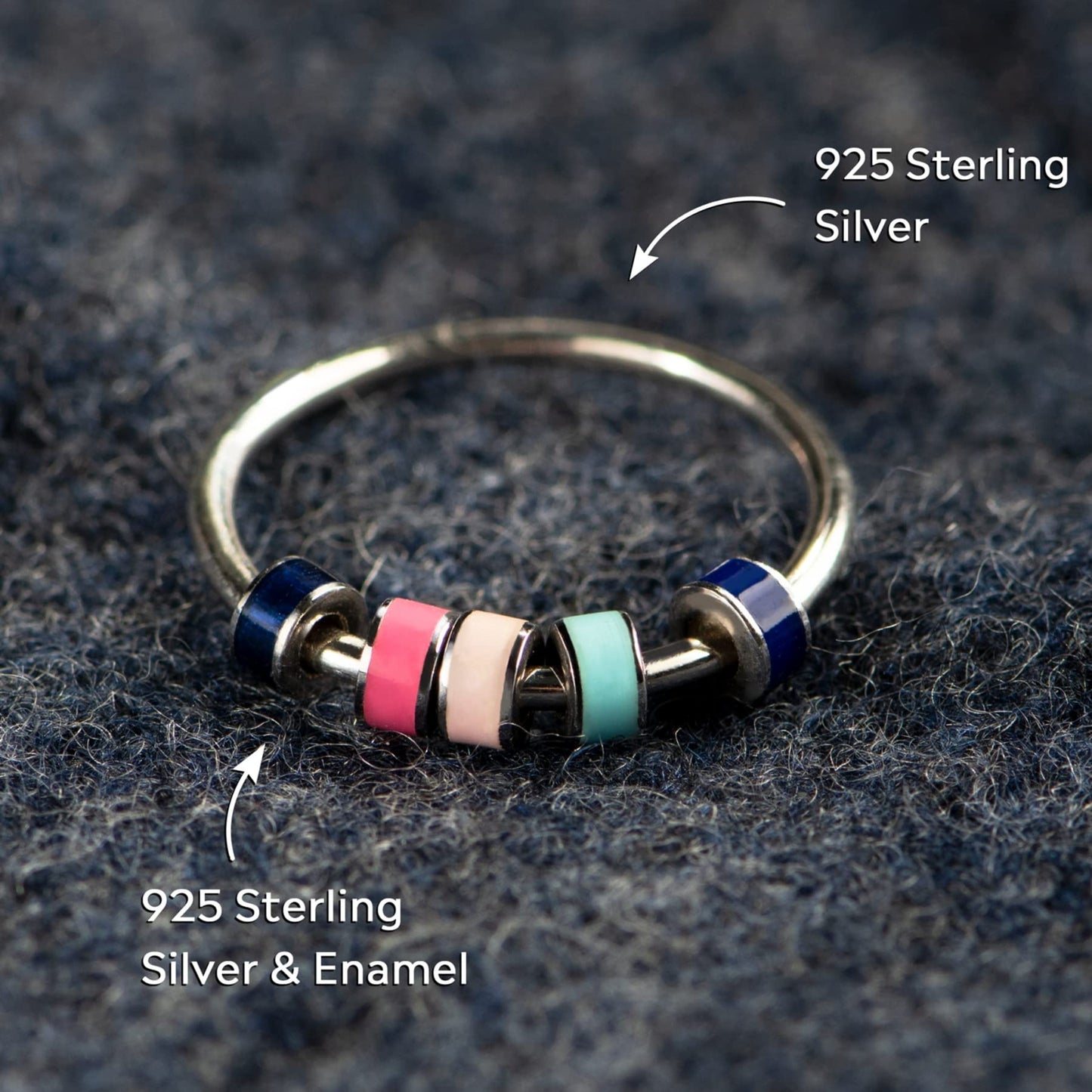 STORYJEWELLERY Daughter Ring — 925 Sterling Silver Fidget Spinner Ring