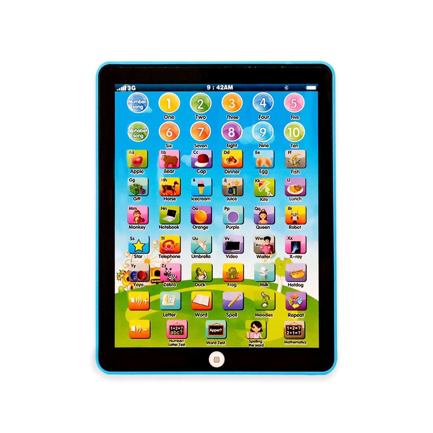 STOULKD Kids Tablet – Learning Pad with 6 Educational Games for Letters, Words, Music & Alphabet (Ages 3+)