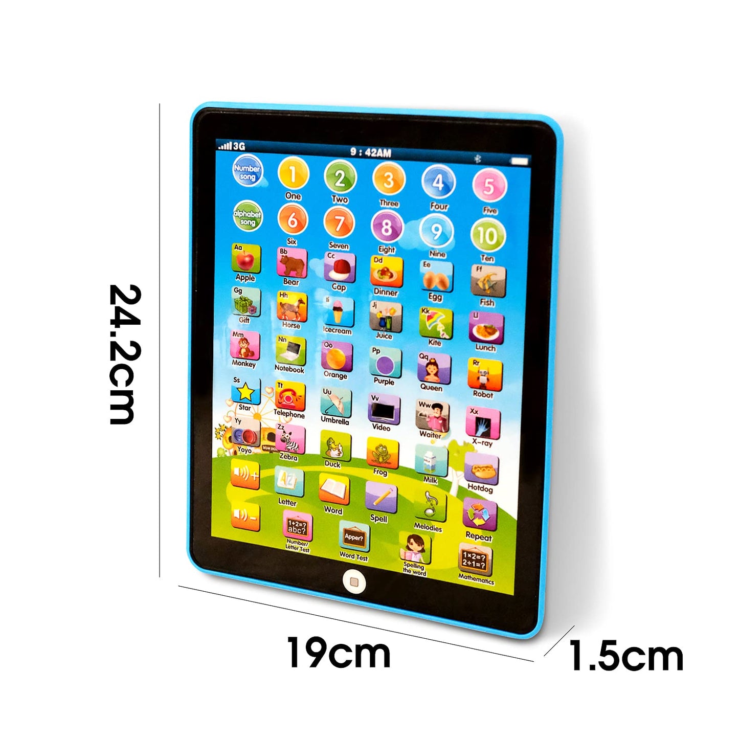 STOULKD Kids Tablet – Learning Pad with 6 Educational Games (Music, Words, Letters, Alphabet) for Ages 3+