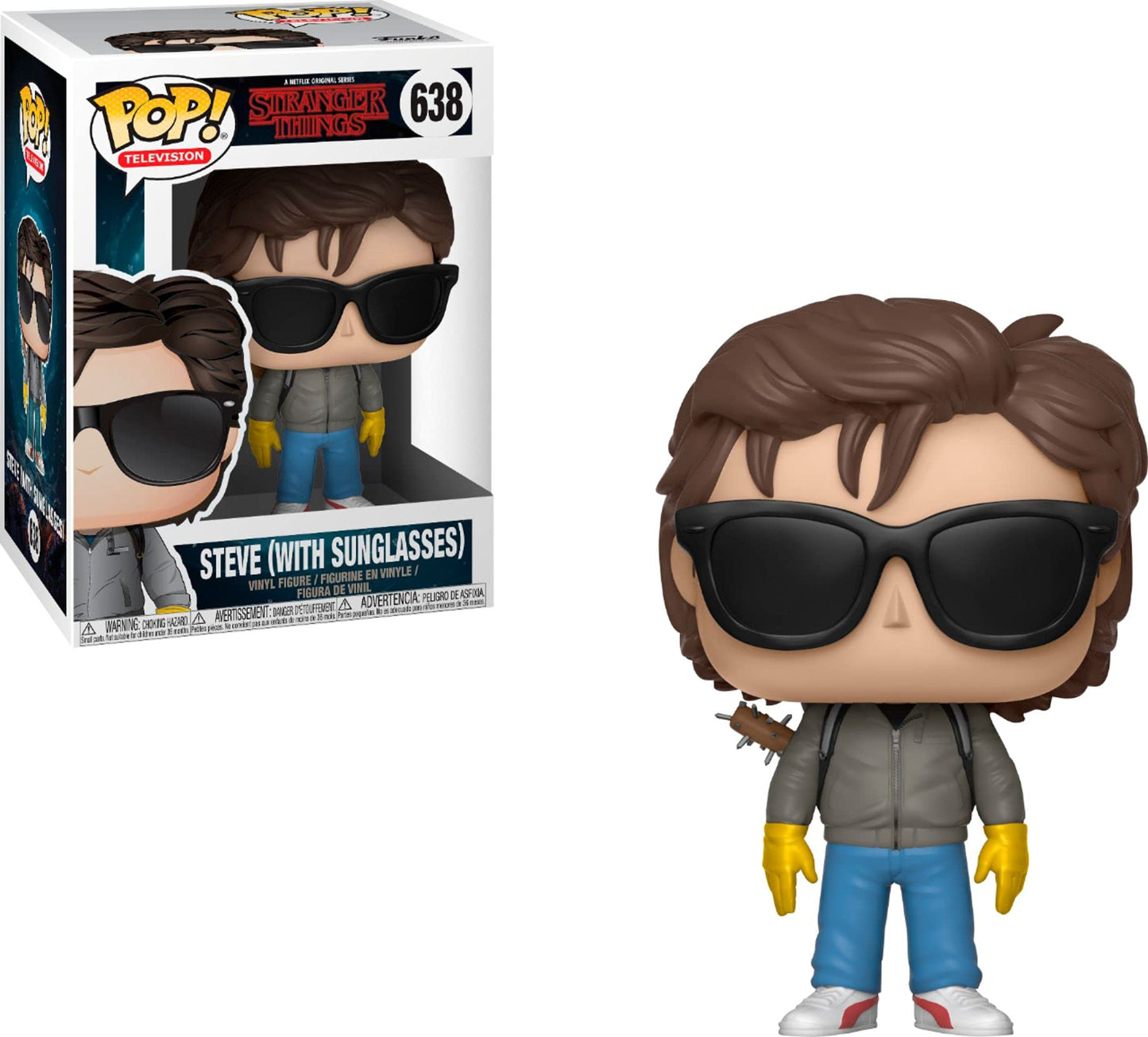POP Steve Harrington Sunglasses – Stranger Things 3.75-Inch Funko Pop Bundle + Protector Case