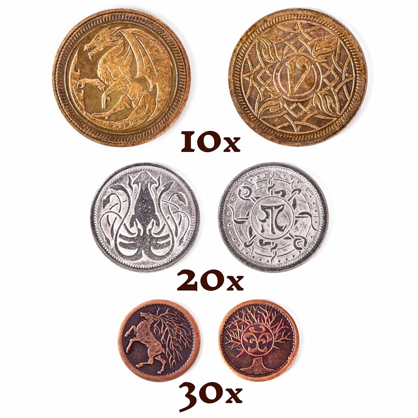 Stratagem The Dragon's Hoard: 60 Real Metal Coins with Leather Pouch
