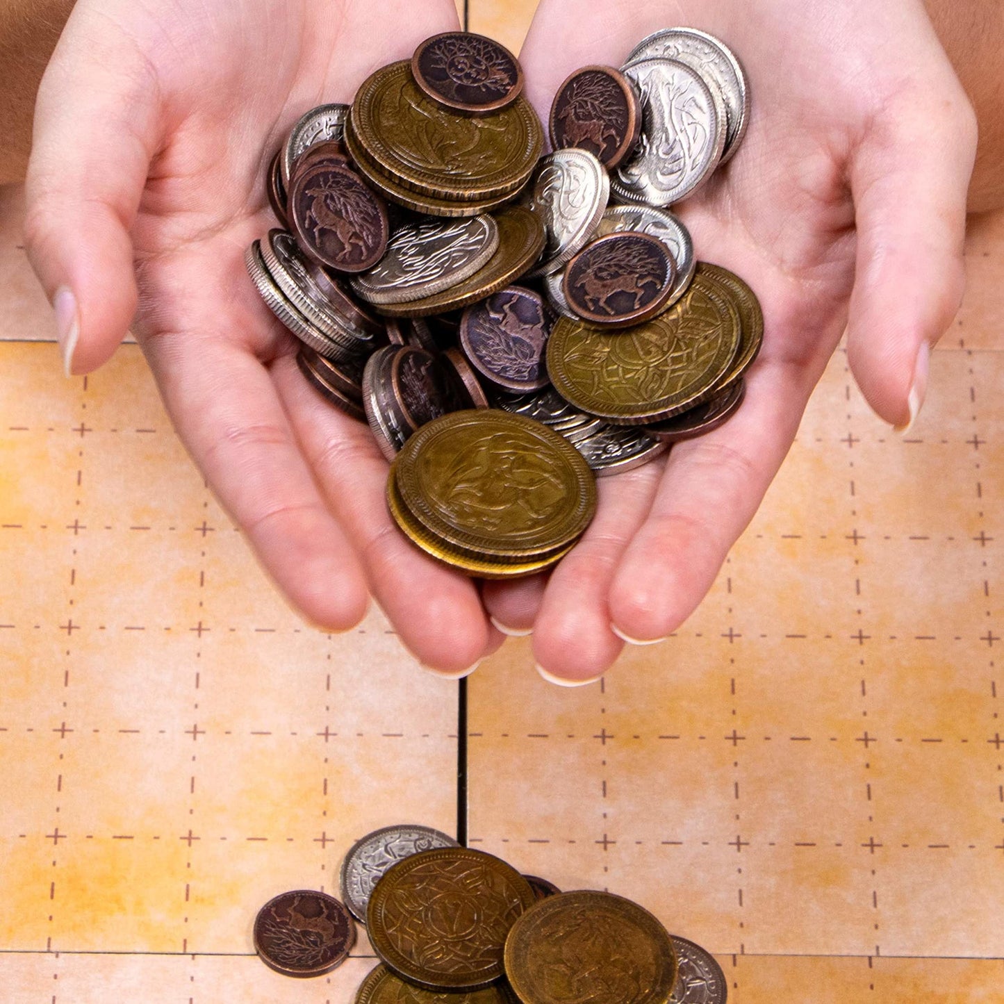 Stratagem The Dragon's Hoard: 60 Real Metal Coins with Leather Pouch