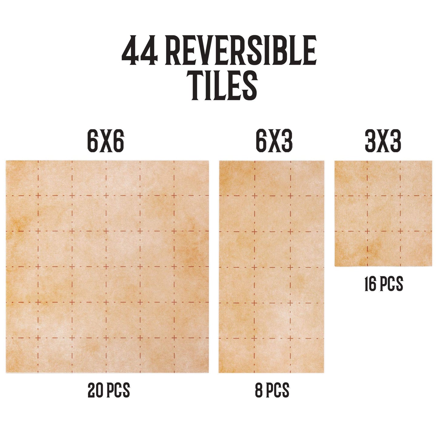 Stratagem The Master’s Atlas Grid Tiles — Reversible Dry/Wet Erase Battle Map for D&D & Tabletop RPG (44 Tiles, 48 Tokens)