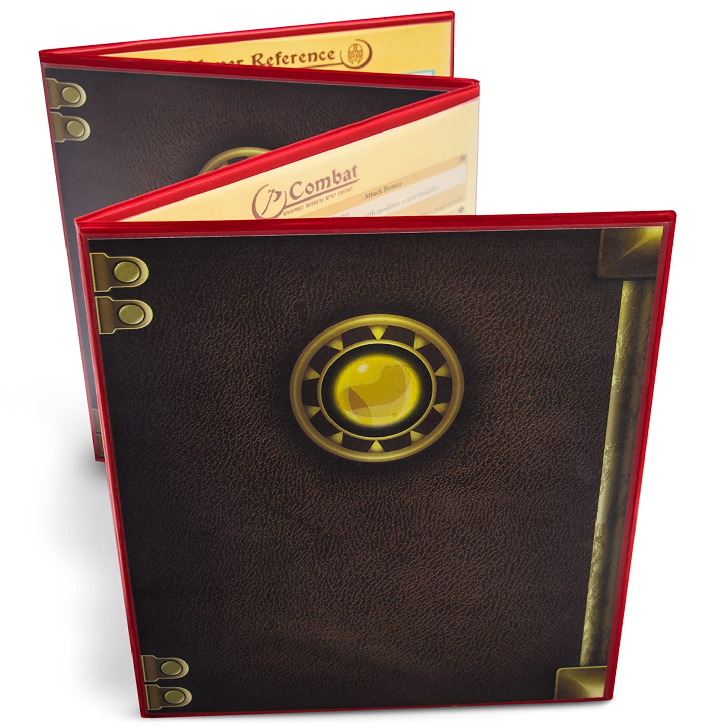 Stratagem The Master's Tome 4-Panel Customizable GM Screen – Dry Erase, Red, with Free Inserts