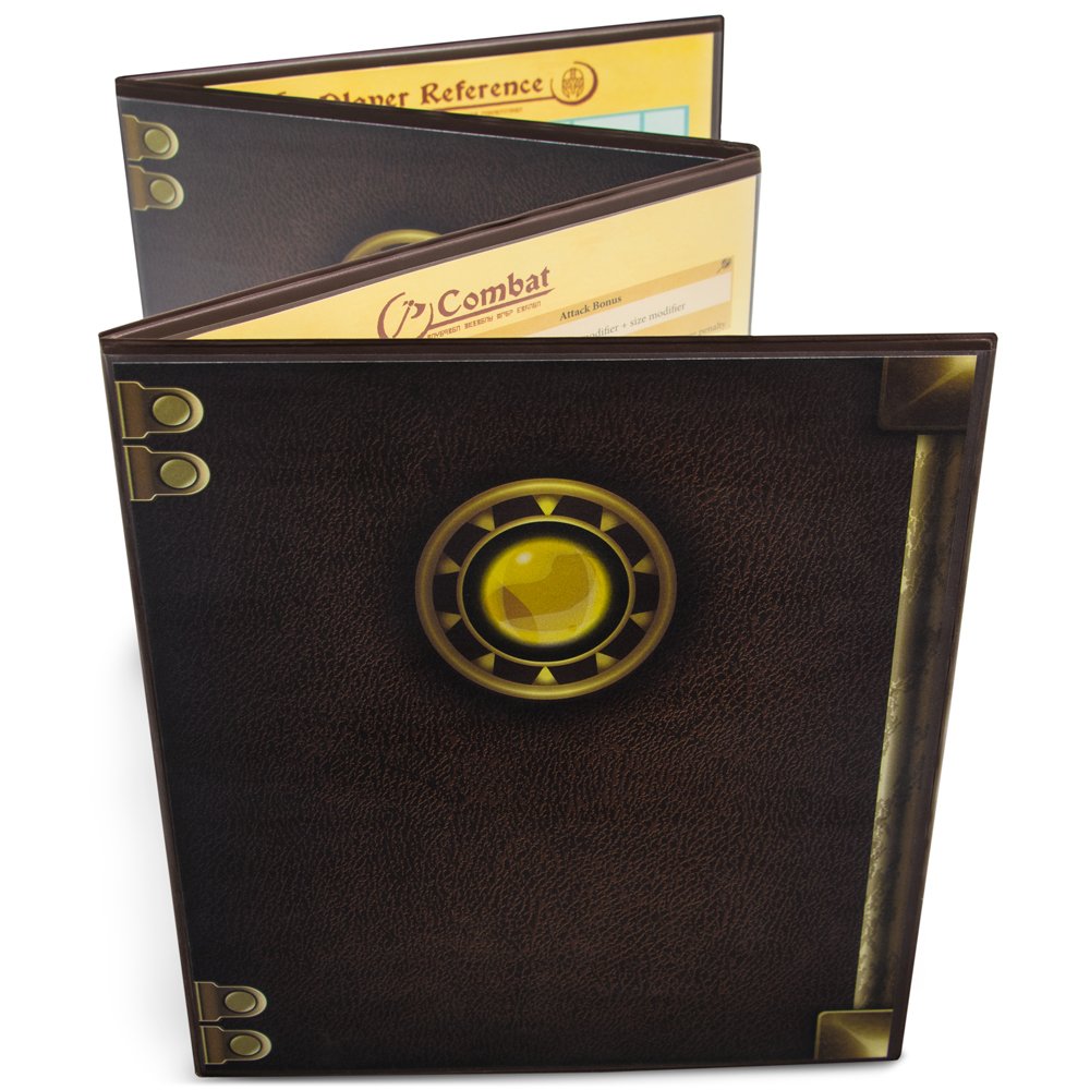 Stratagem The Master’s Tome 4-Panel GM Screen with Free Inserts – Dry Erase (Brown)