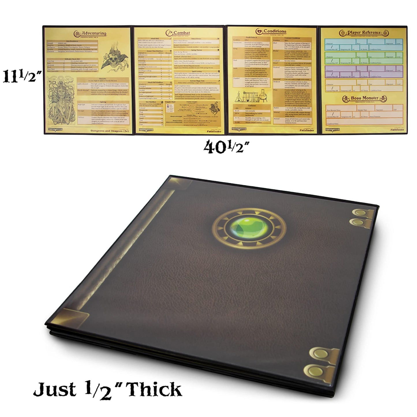 Stratagem The Master's Tome 4-Panel Customizable GM Screen – Dry Erase, Red, with Free Inserts