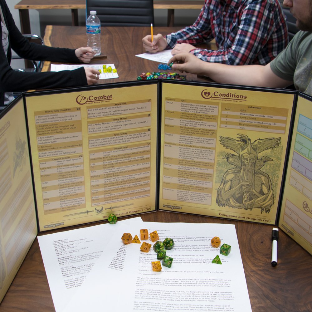 Stratagem The Master's Tome 4-Panel Customizable GM Screen – Dry Erase, Red, with Free Inserts