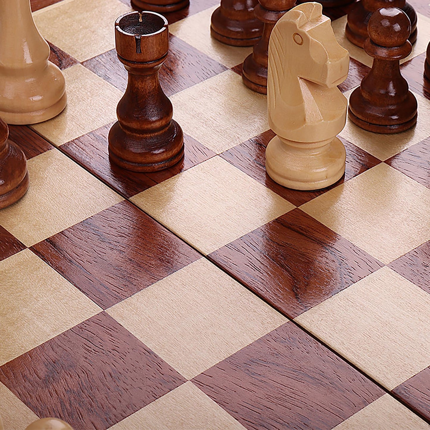 Strategyify 15-Inch Folding Walnut Chess Set with Storage – Tournament-Size Portable Board