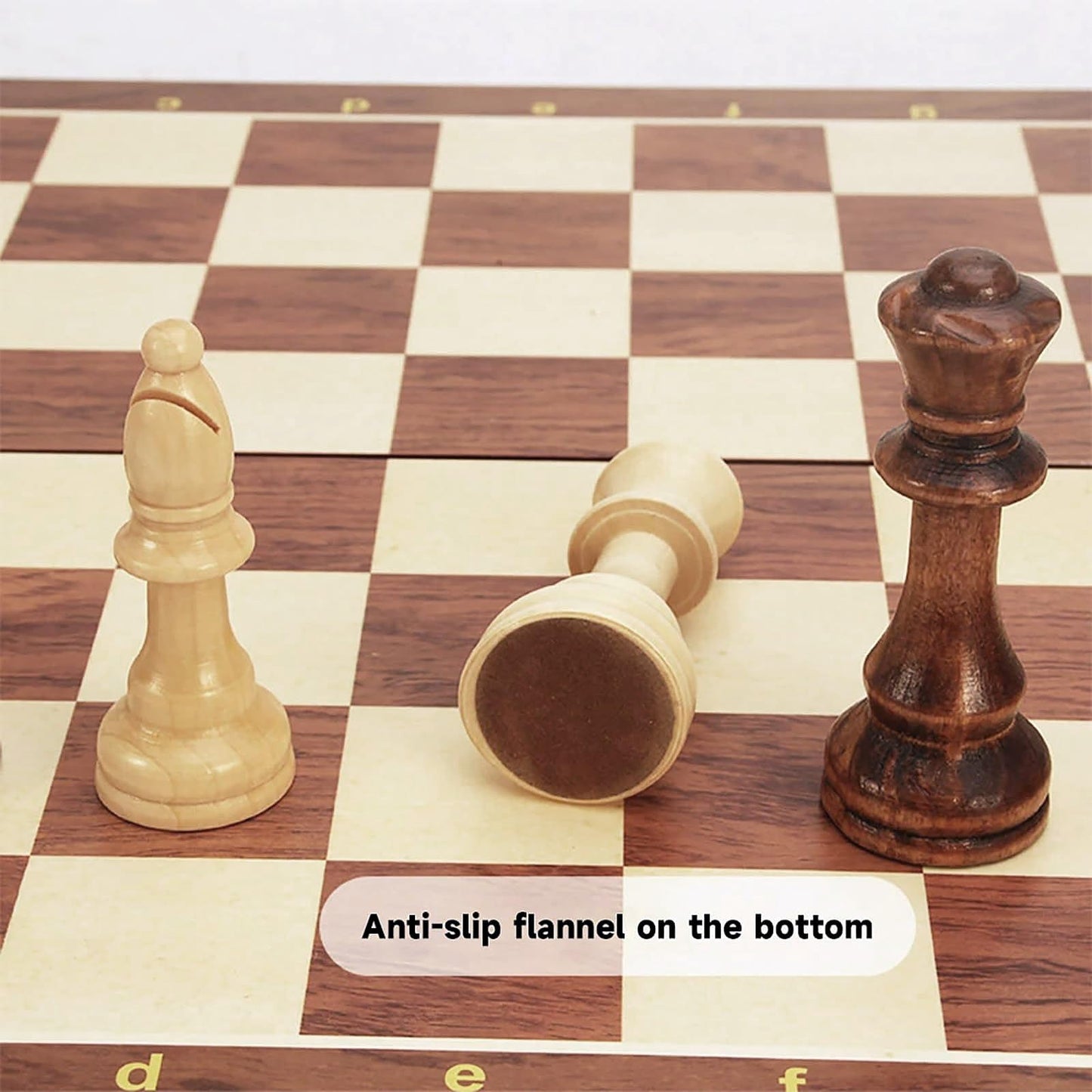 Strategyify 15-Inch Folding Walnut Chess Set with Storage – Tournament-Size Portable Board