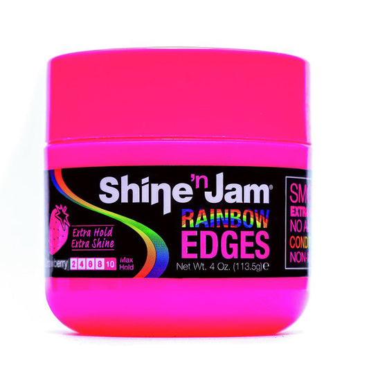Shine 'n Jam Rainbow Edges Strawberry for Vibrant Hold & Styling All Hair Types 4 oz