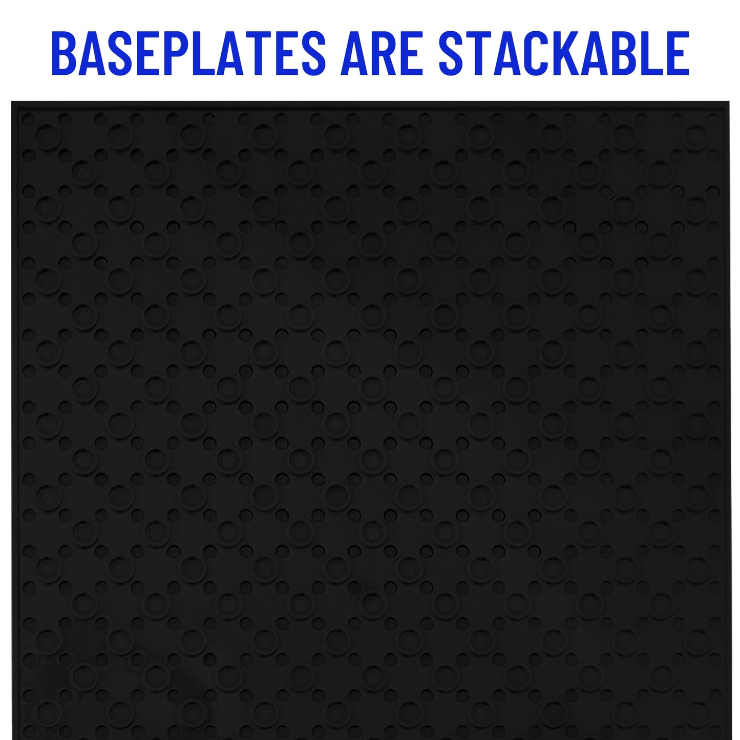 Strictly Briks Stackable Baseplates – 4 Pack, 10x10 in, 32x32 Studs, Black (LEGO Compatible)