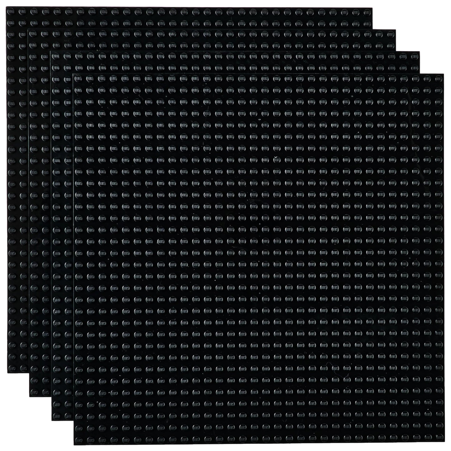 Strictly Briks Stackable Baseplates – 4 Pack, 10x10 in, 32x32 Studs, Black (LEGO Compatible)