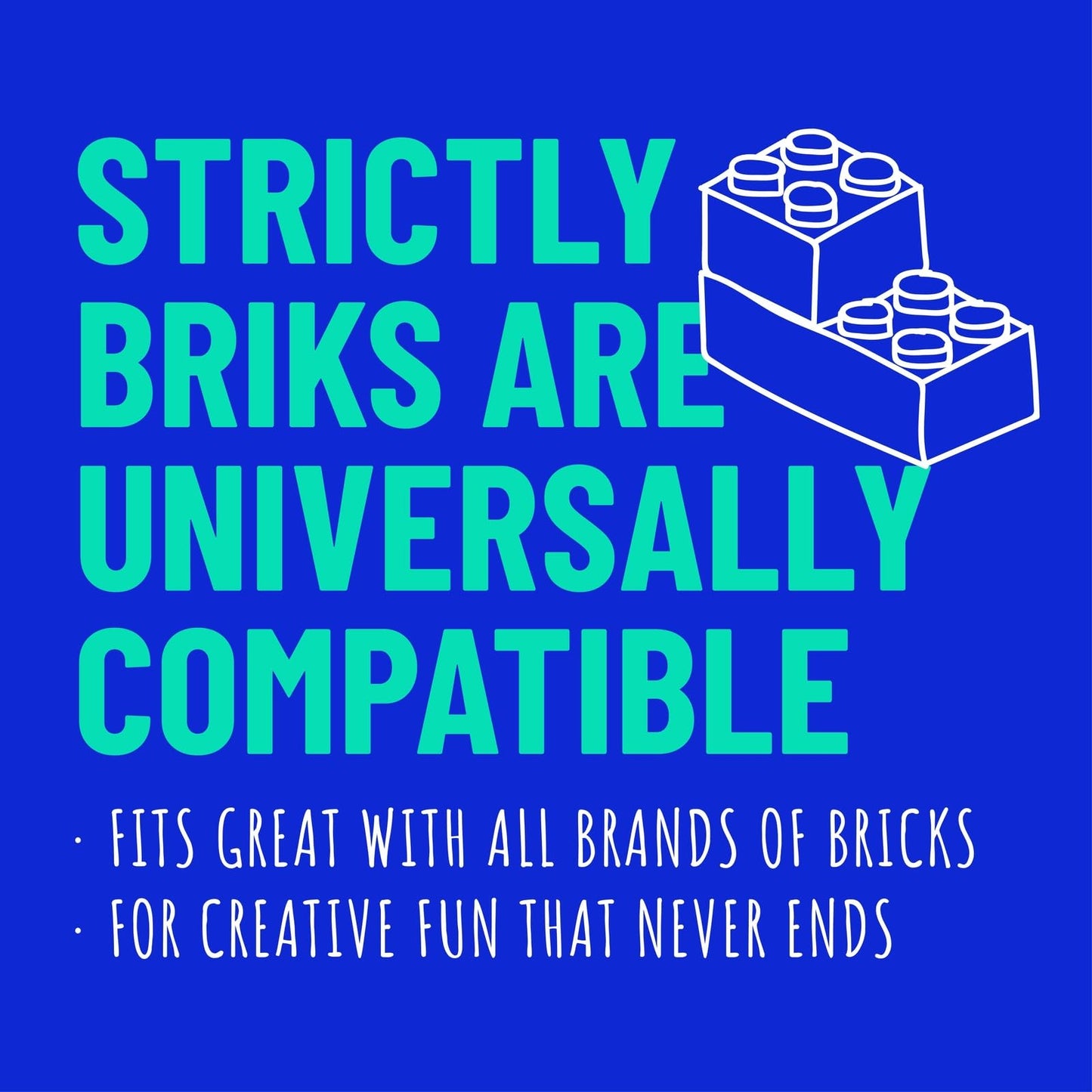 Strictly Briks Stackable Baseplates – 12 Pack, 6x6 in, 20x20 Stud, Rainbow, LEGO Compatible