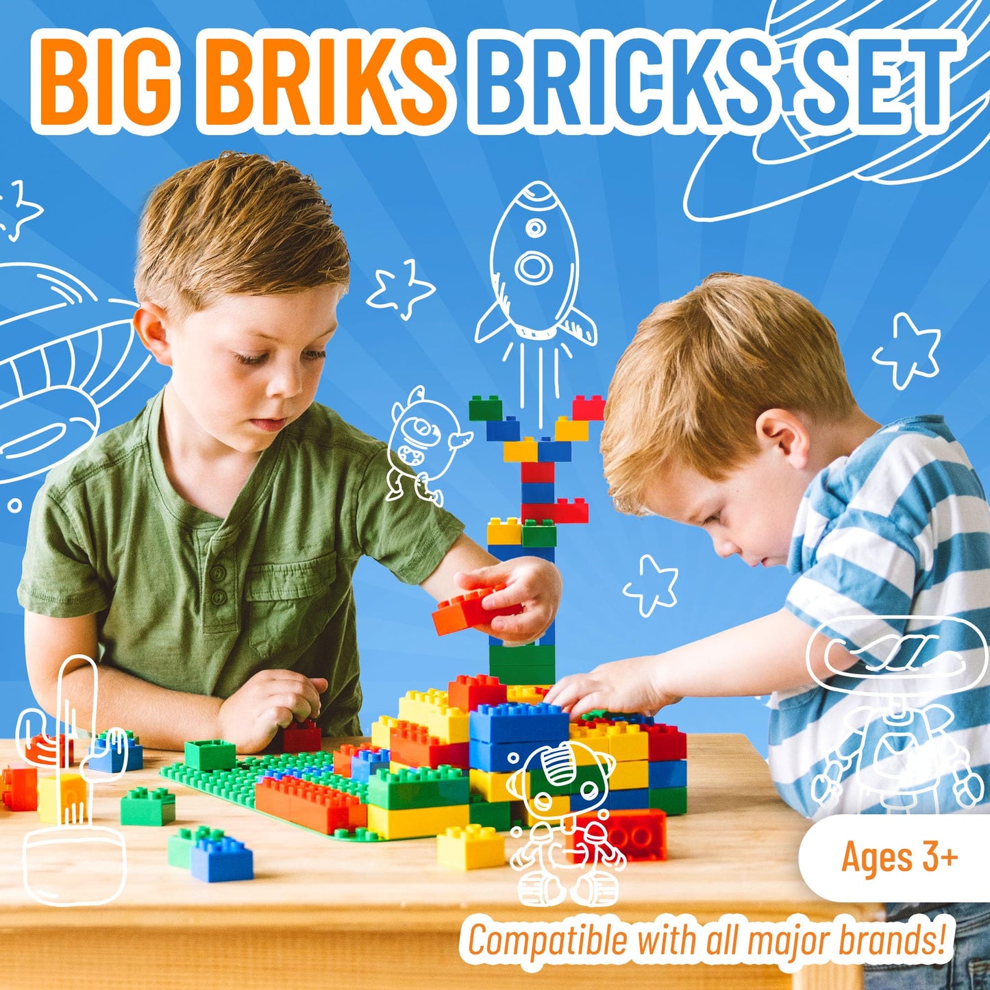 Strictly Briks 108-Piece Building Blocks – LEGO Duplo Compatible for Toddlers & Kids