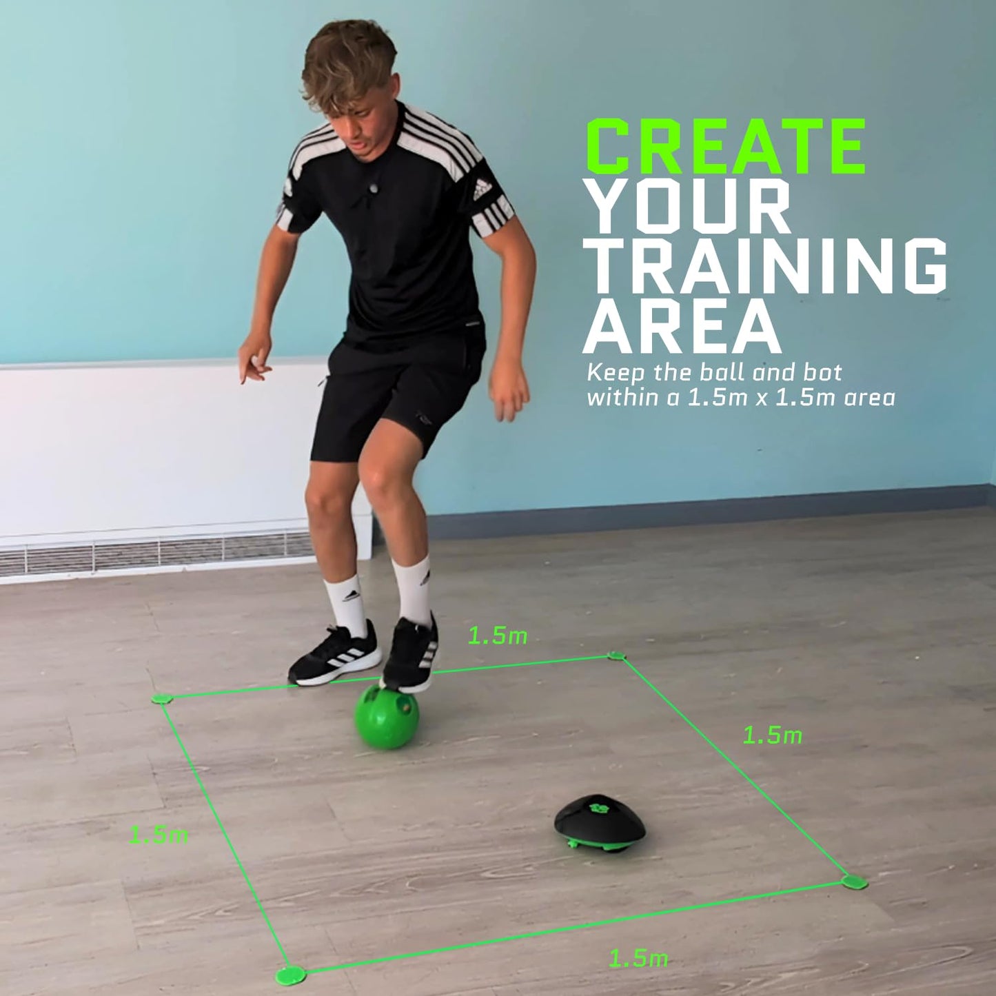 Strikesphere Soccer Bot – Indoor Soccer Trainer with Score Tracker, 3 Speed Modes & Smart Discs