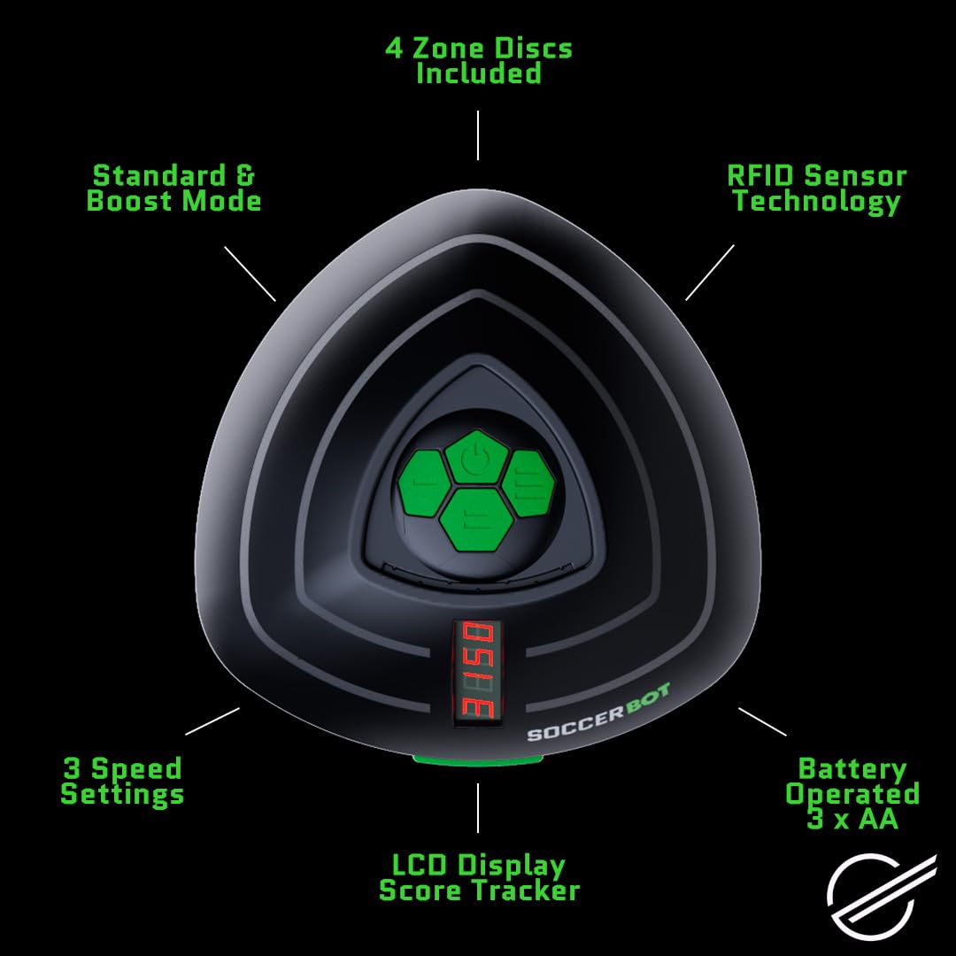Strikesphere Soccer Bot – Indoor Soccer Trainer with Score Tracker, 3 Speed Modes & Smart Discs