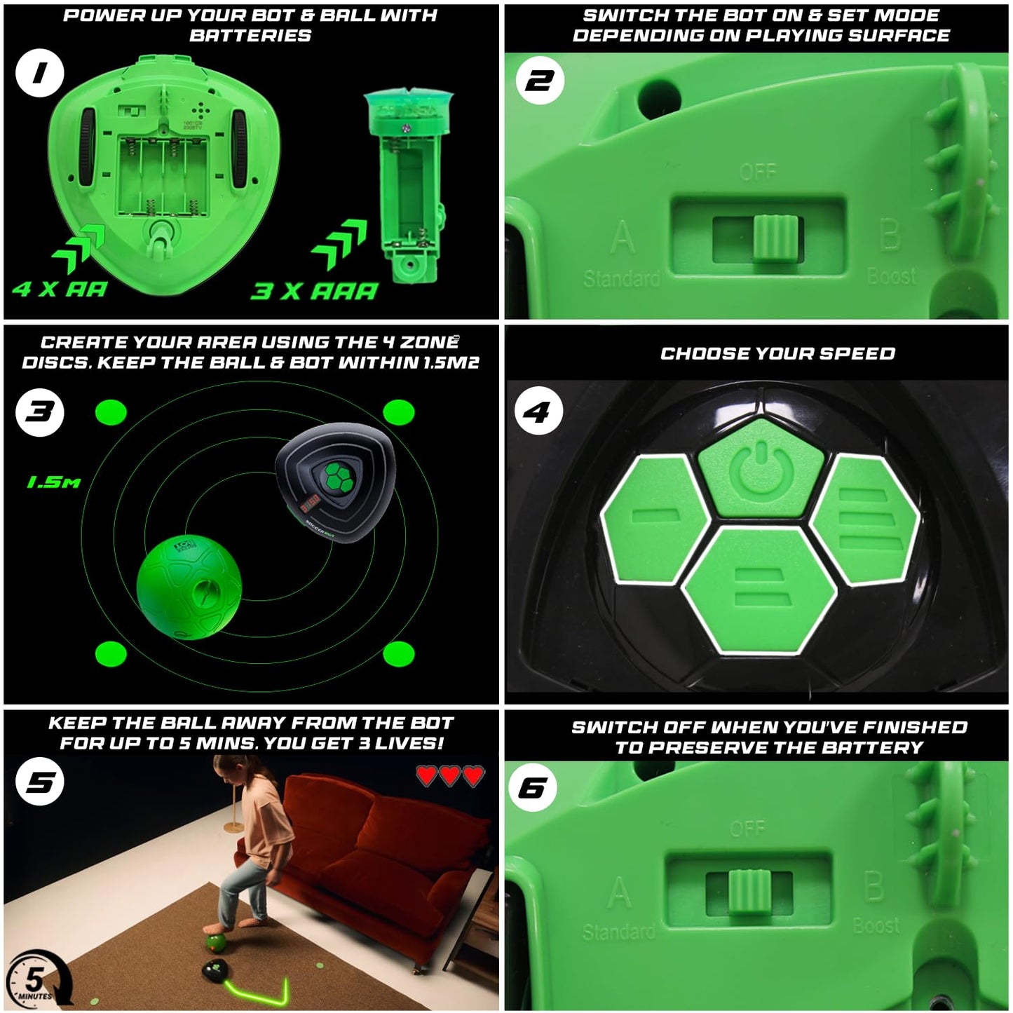 Strikesphere Soccer Bot – Indoor Soccer Trainer with Score Tracker, 3 Speed Modes & Smart Discs