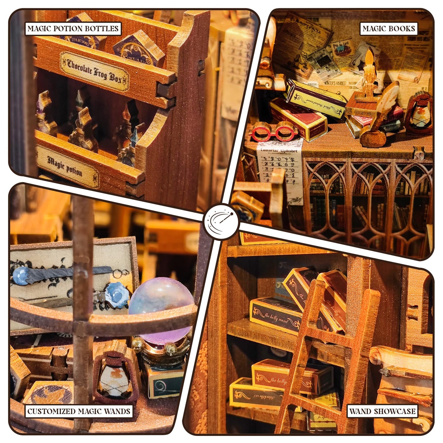 STRUCWOOD DIY Book Nook Kit: Magic Wand Shop – 3D Puzzle & Dollhouse Decor (SQ-51)