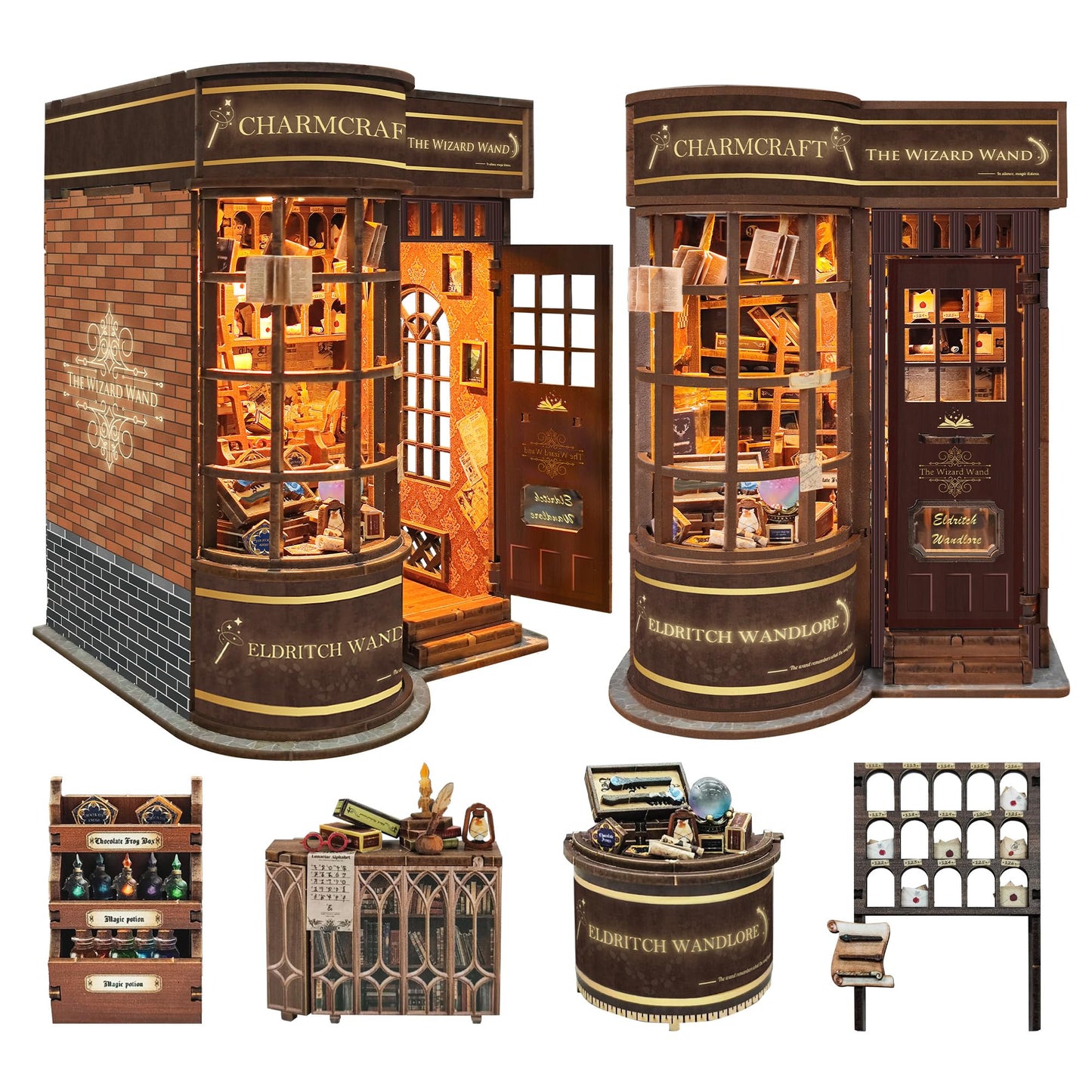 STRUCWOOD DIY Book Nook Kit: Magic Wand Shop – 3D Puzzle & Dollhouse Decor (SQ-51)