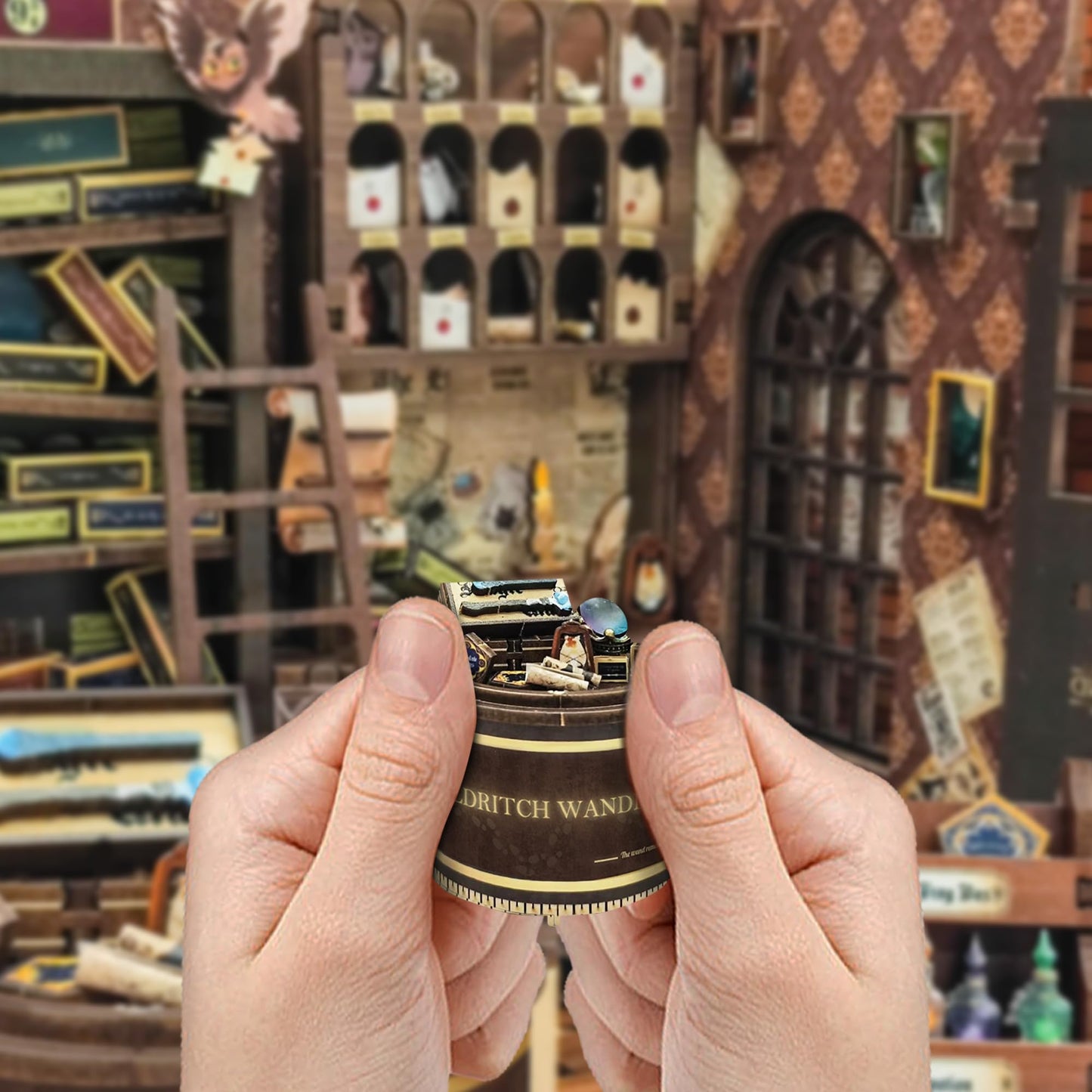 STRUCWOOD DIY Book Nook Kit: Magic Wand Shop – 3D Puzzle & Dollhouse Decor (SQ-51)