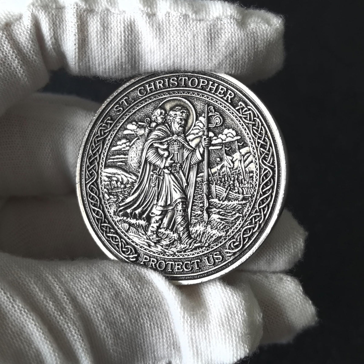 Strugglejewelry Saint Christopher Guardian Medallion – Traveler's Prayer Silver Coin