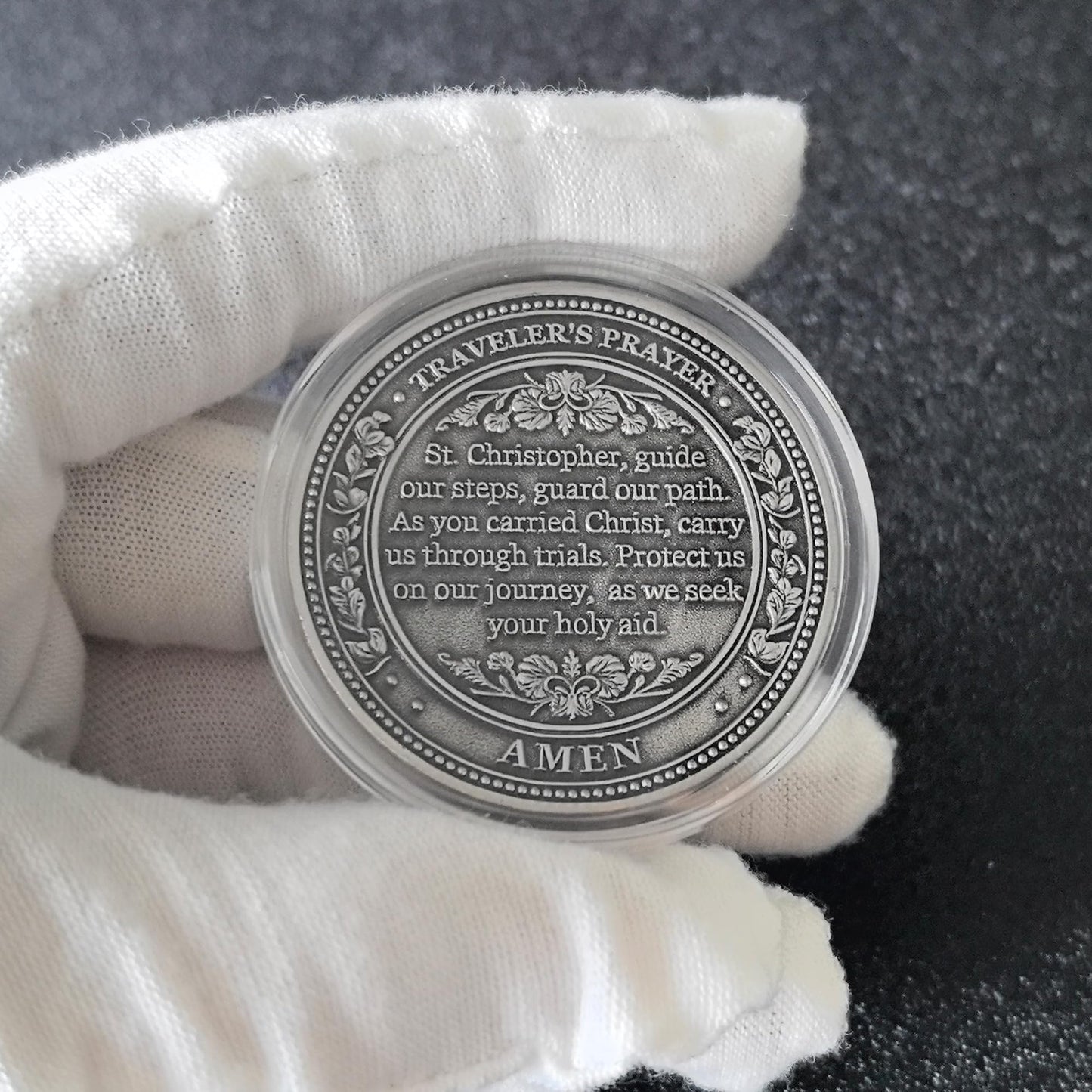 Strugglejewelry Saint Christopher Guardian Medallion – Traveler's Prayer Silver Coin