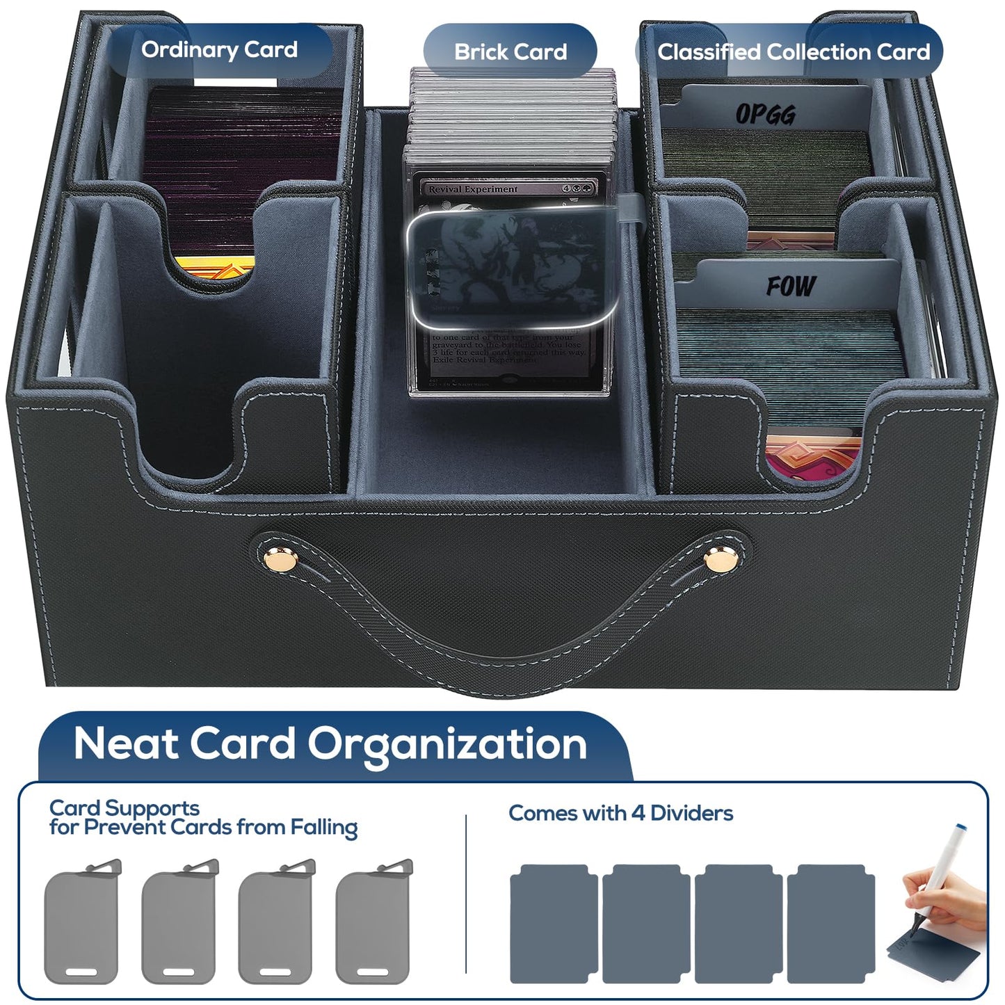 STTRBOX MTG Commander Deck Box – 4 Removable Boxes, 900+ Cards, Premium Faux Leather