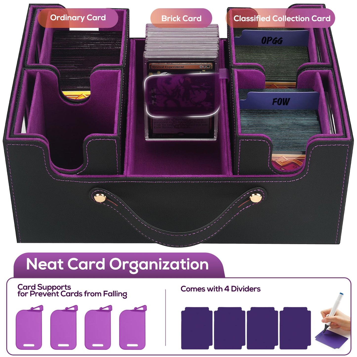 STTRBOX MTG Commander Deck Box – 4 Toploaders, Dividers & Window View