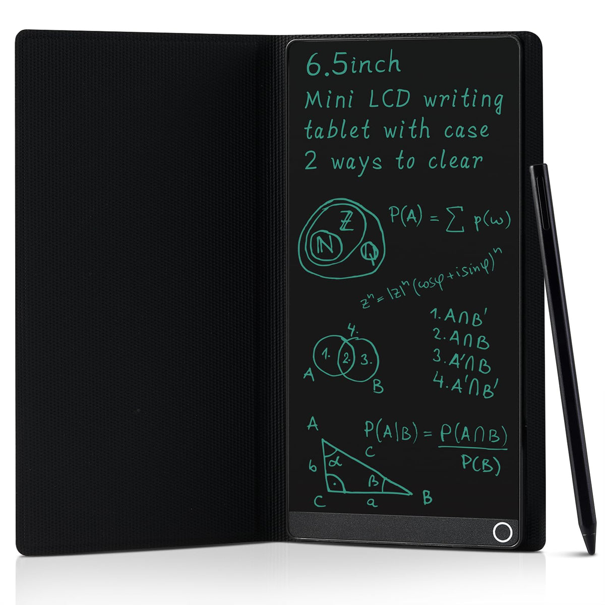 STTSWT 6.5-Inch LCD Writing Tablet with Leather Case – Portable Digital Notepad