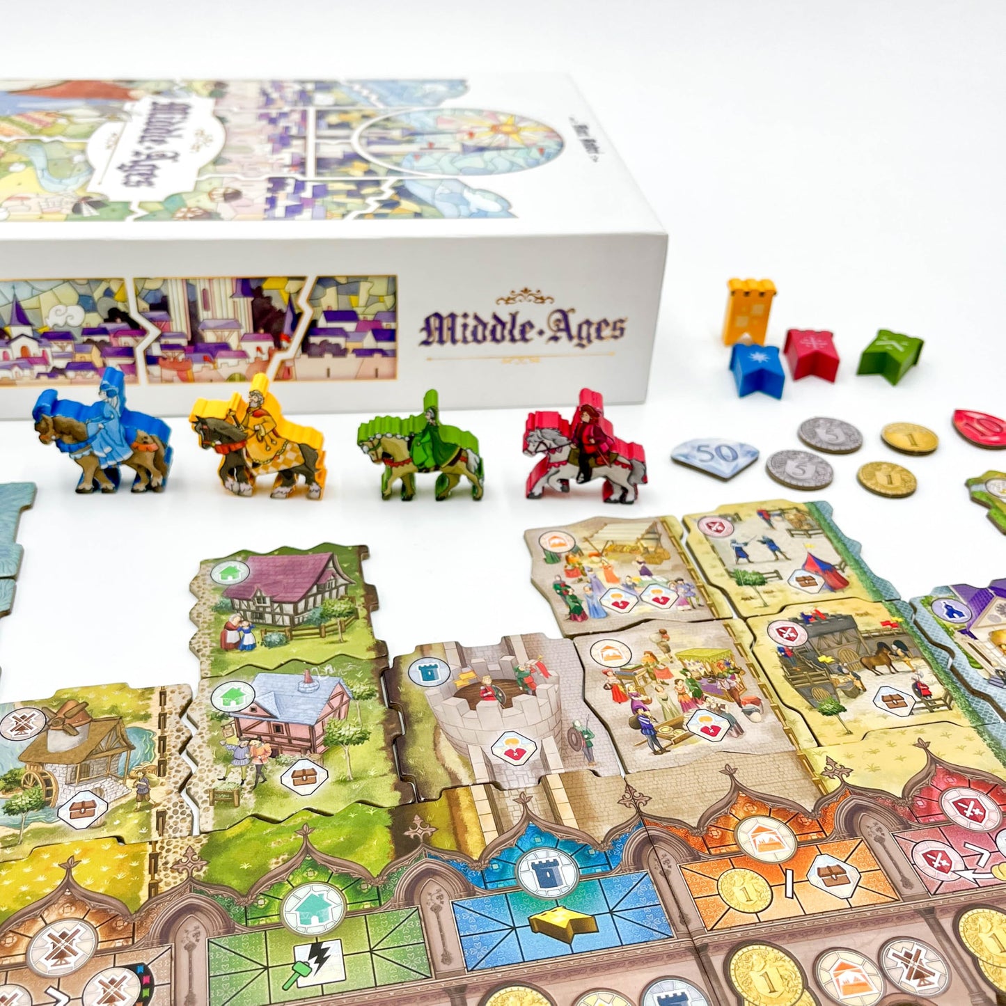 STUDIO H Middle Ages - Medieval Tile Strategy Game for 2-5 Players | 30 Min Play Time | Ages 10+