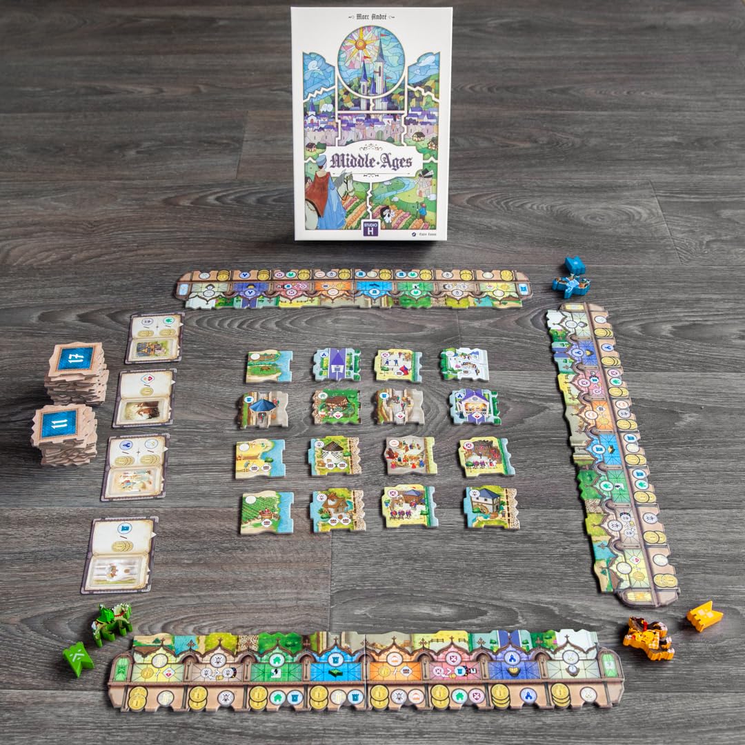 STUDIO H Middle Ages - Medieval Tile Strategy Game for 2-5 Players | 30 Min Play Time | Ages 10+