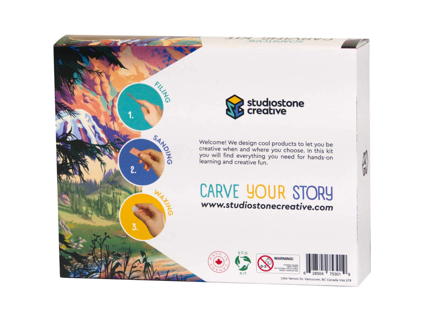 STUDIOSTONE CREATIVE DIY Carving Kit for Bear & Wolf Soapstone Sculptures – All Supplies Included