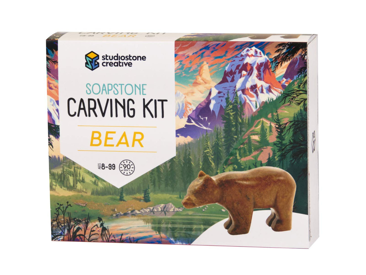 STUDIOSTONE CREATIVE DIY Soapstone Bear Carving Kit – All Supplies Included