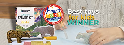 STUDIOSTONE CREATIVE DIY Soapstone Bear Carving Kit – All Supplies Included