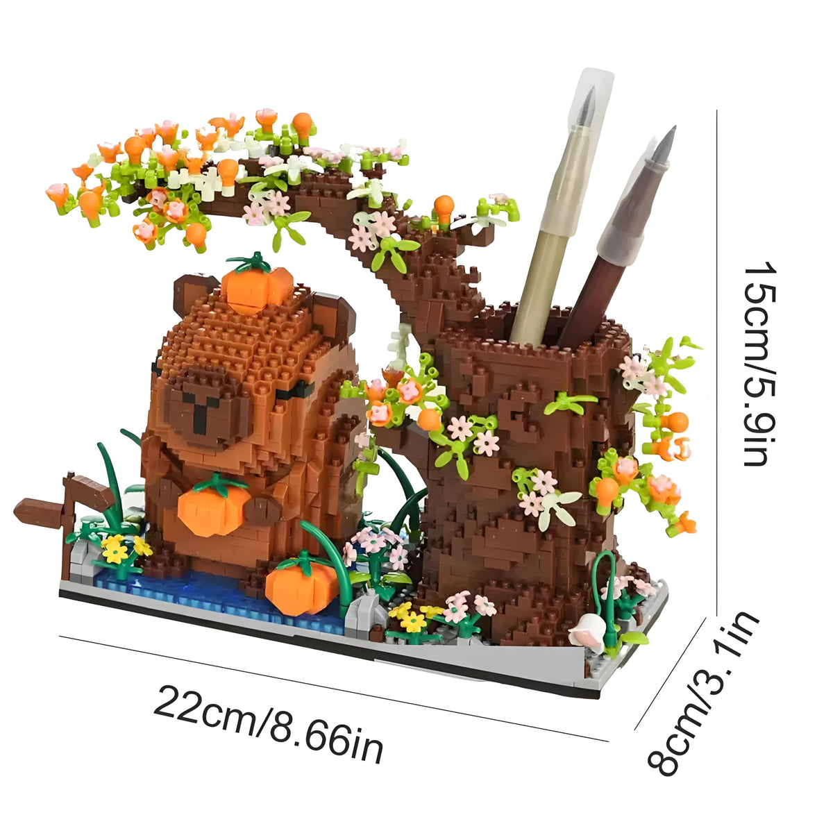 STUDYBOCKS Capybara Building Blocks Set – 1880PCS, Desk Organizer & Cute Decor