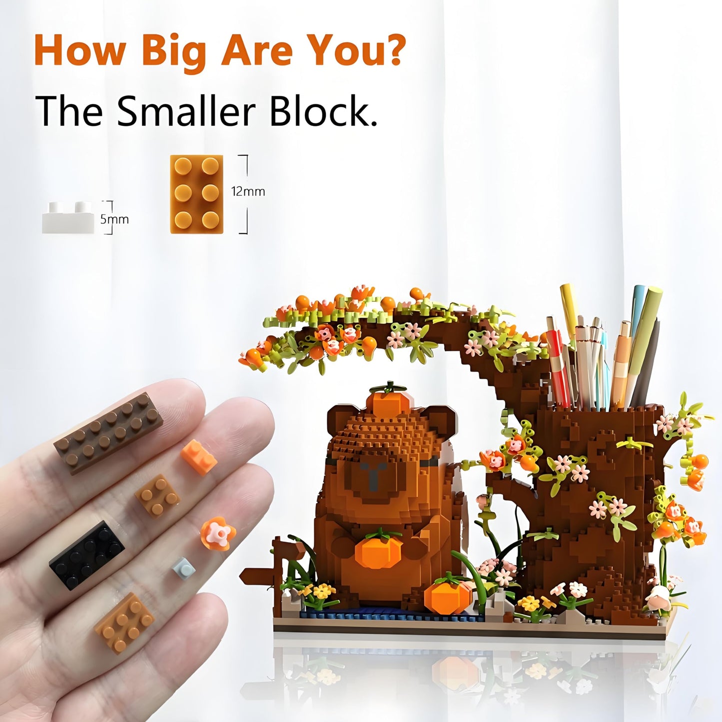 STUDYBOCKS Capybara Building Blocks Set – 1880PCS, Desk Organizer & Cute Decor