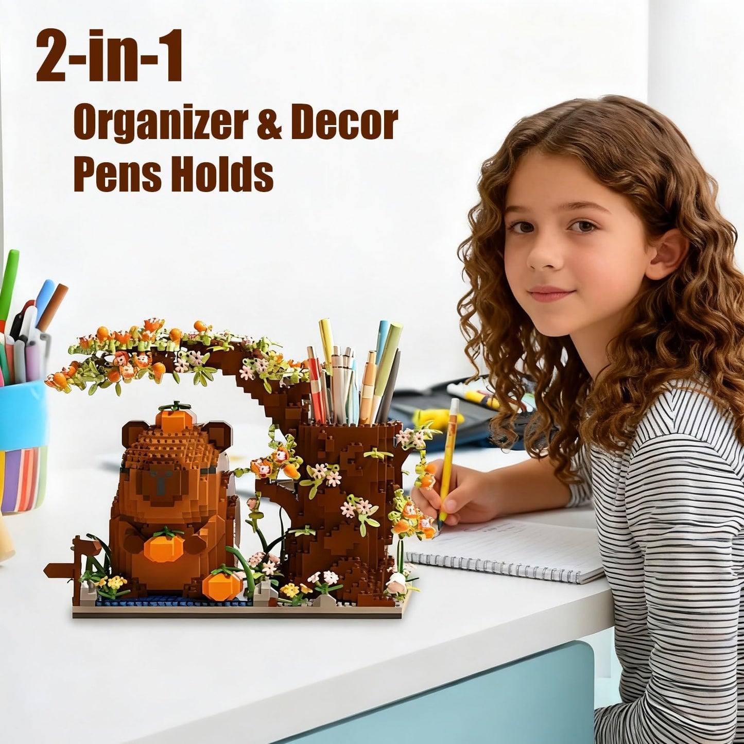 STUDYBOCKS Capybara Building Blocks Set – 1880PCS, Desk Organizer & Cute Decor