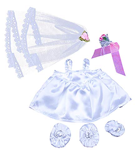 Bride with Veil and Bouquet Outfit for 14-18 Inch Stuffed Animals | Stuffems Toy Shop