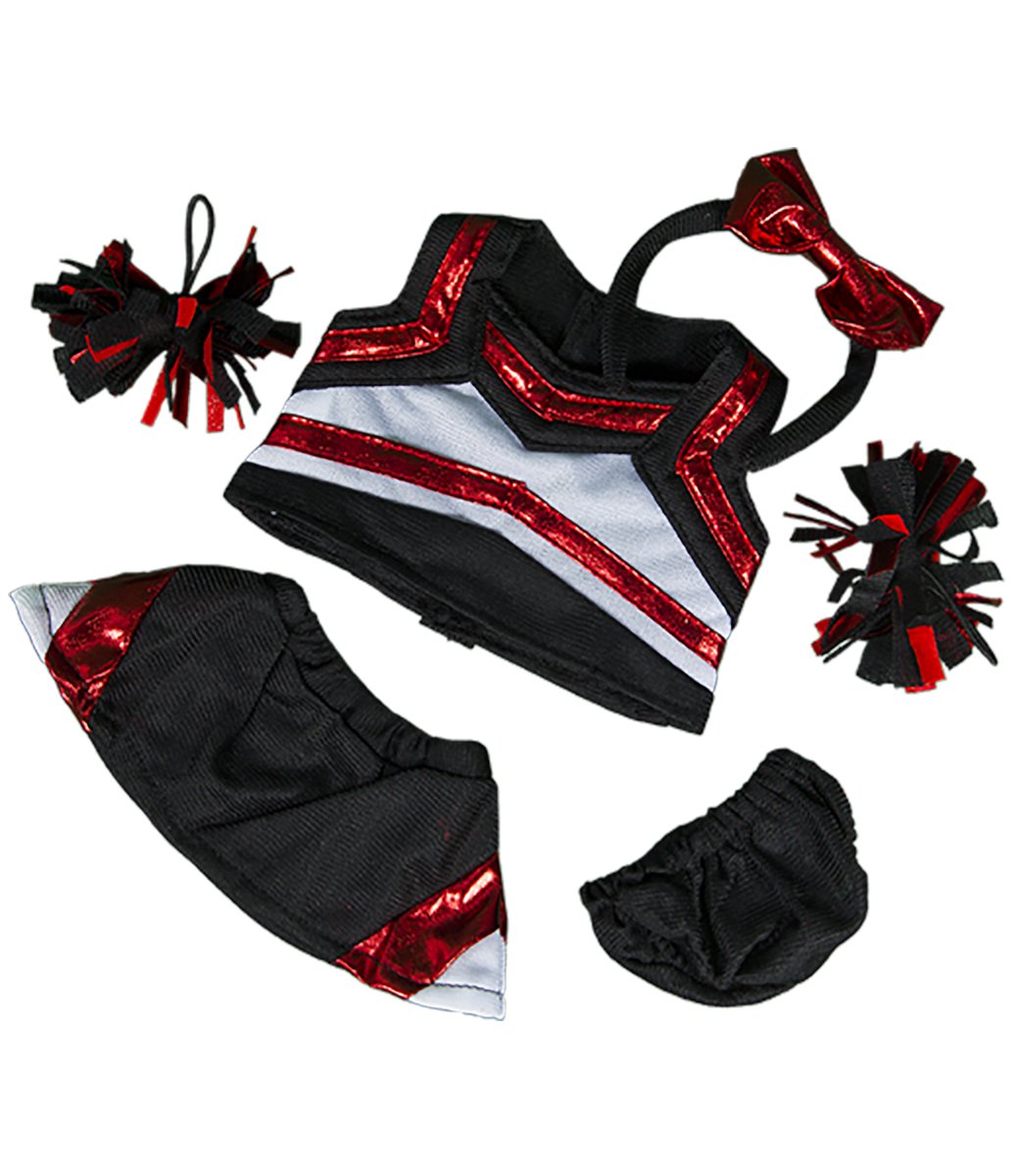 Metallic Red & Black Cheerleader Outfit for 8-10in Stuffed Animals | Stuffems Toy Shop
