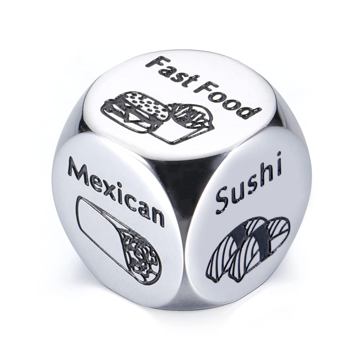STUNFASSOO Food Choice Dice – Valentines Day Gifts for Him & Her, Date Night & 11th Anniversary Steel Gift