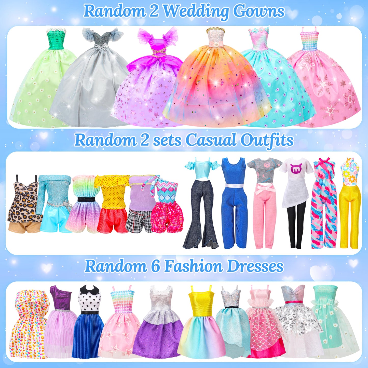 Style Shine 70 Pcs Doll Closet Playset – Clothes, Gowns, Dresses, Shoes & Accessories