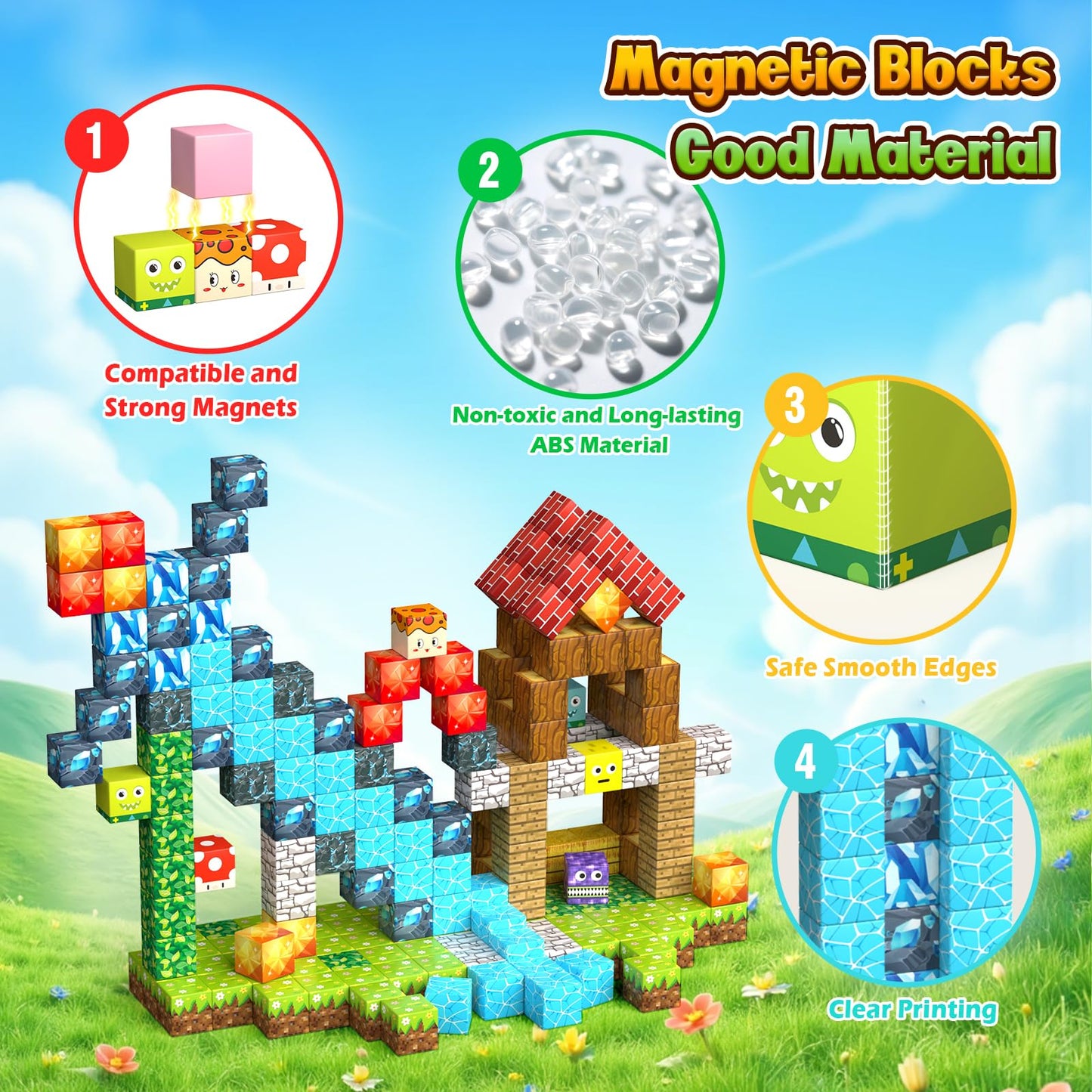 Styleeasy 200PCS Magnetic Blocks – STEM Building Set for Kids 3+ | Sensory & Creative Construction
