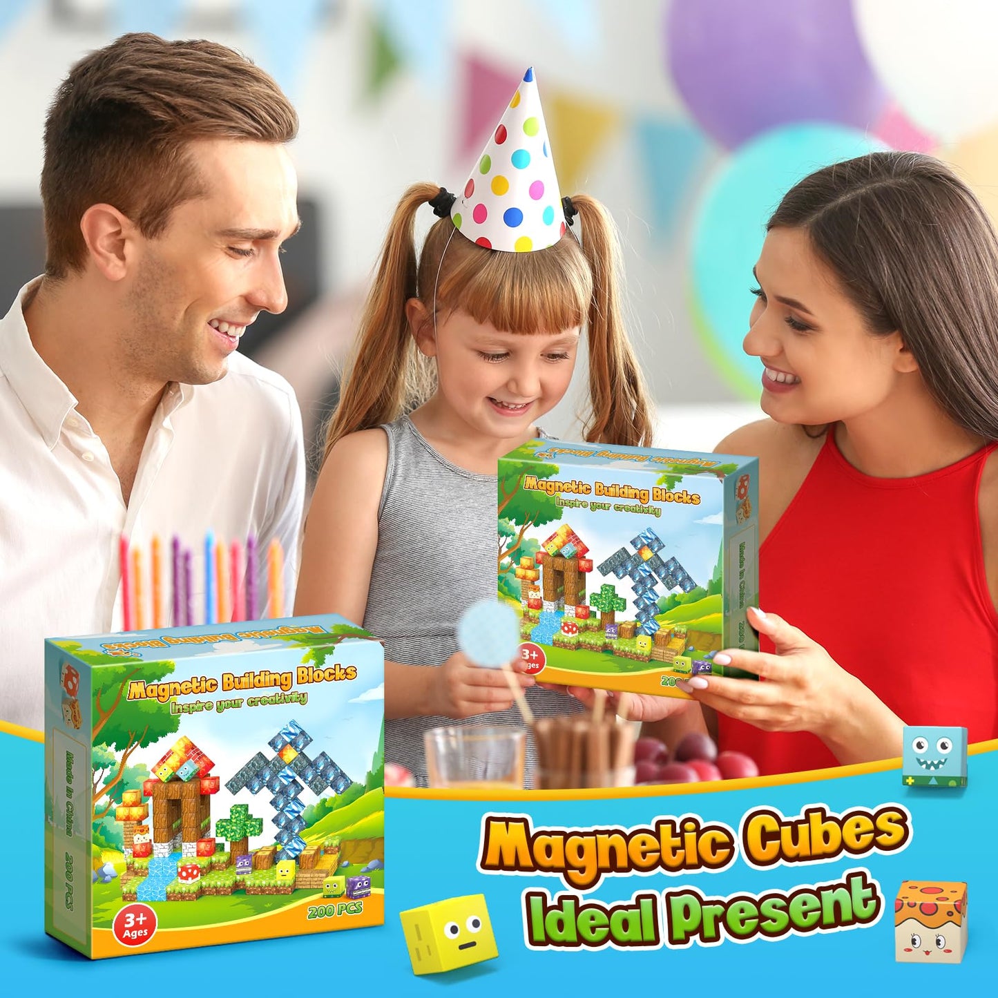 Styleeasy 200PCS Magnetic Blocks – STEM Building Set for Kids 3+ | Sensory & Creative Construction