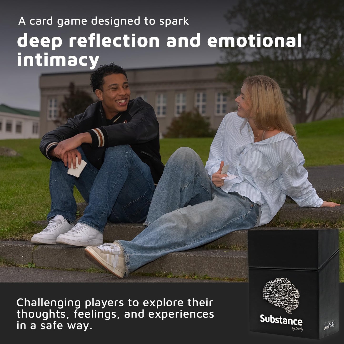 Substance Card Game – 90 Conversation Cards for Deep, Meaningful Talks | Adults, Couples, Friends | 2-6 Players