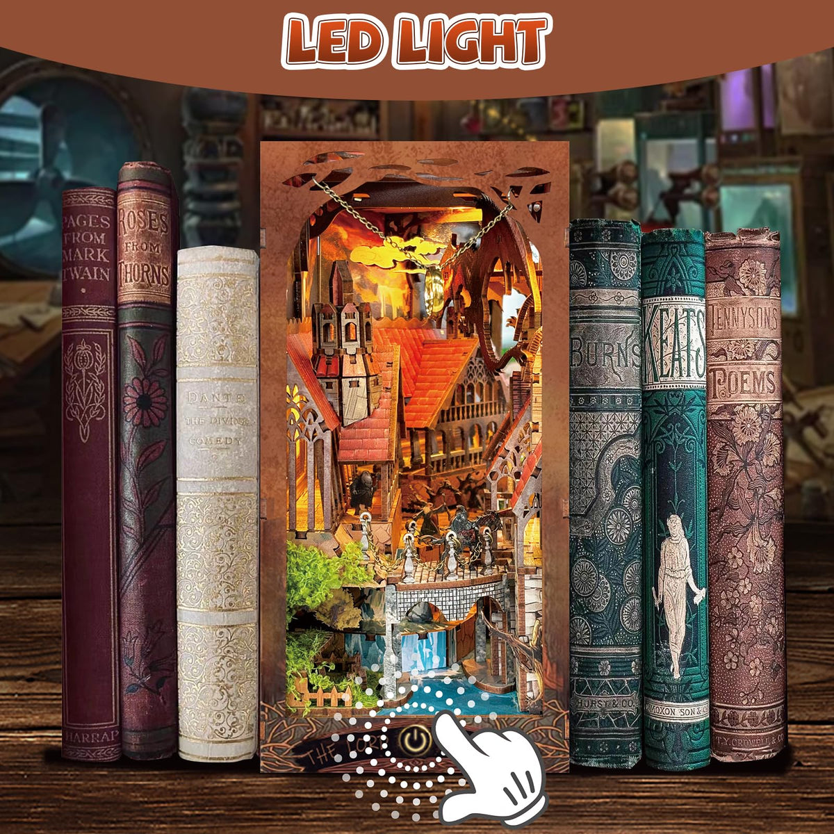 SUDOPOR Spirit Valley DIY Book Nook Kit – 3D Wooden Puzzle with LED