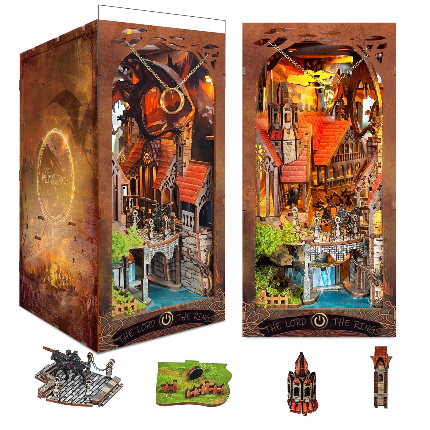 SUDOPOR Spirit Valley DIY Book Nook Kit – 3D Wooden Puzzle with LED