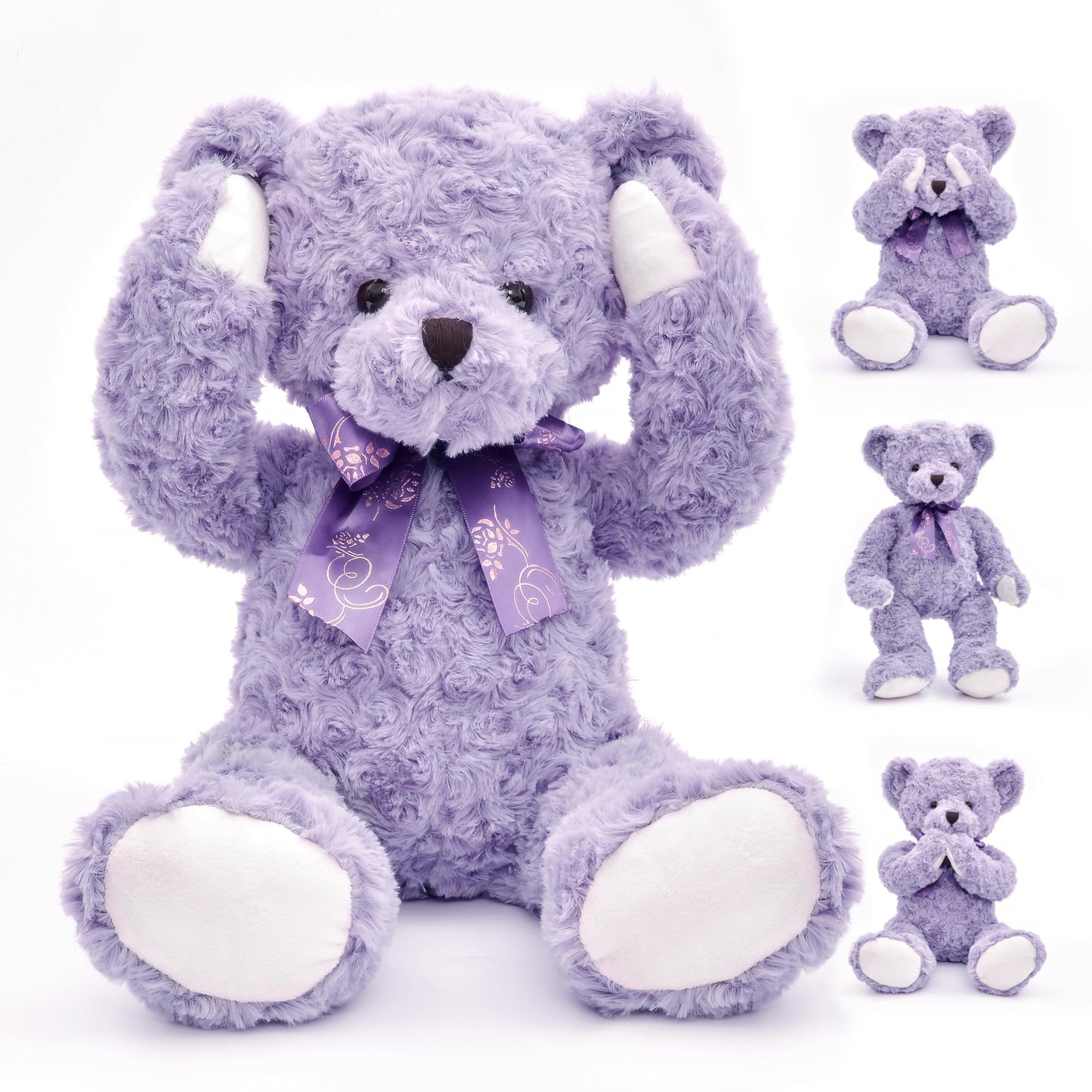 suepcuddly 20-Inch Posed Teddy Bear – Purple Plush Toy for Girls & Kids