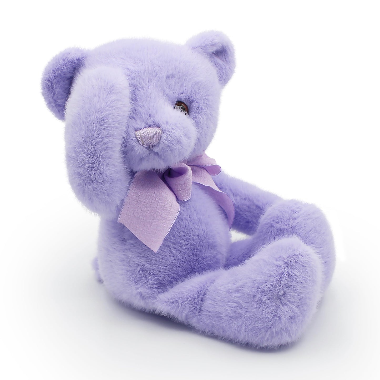 suepcuddly Small Magnet Teddy Bear – 12-inch Purple Plush with Poseable Joints