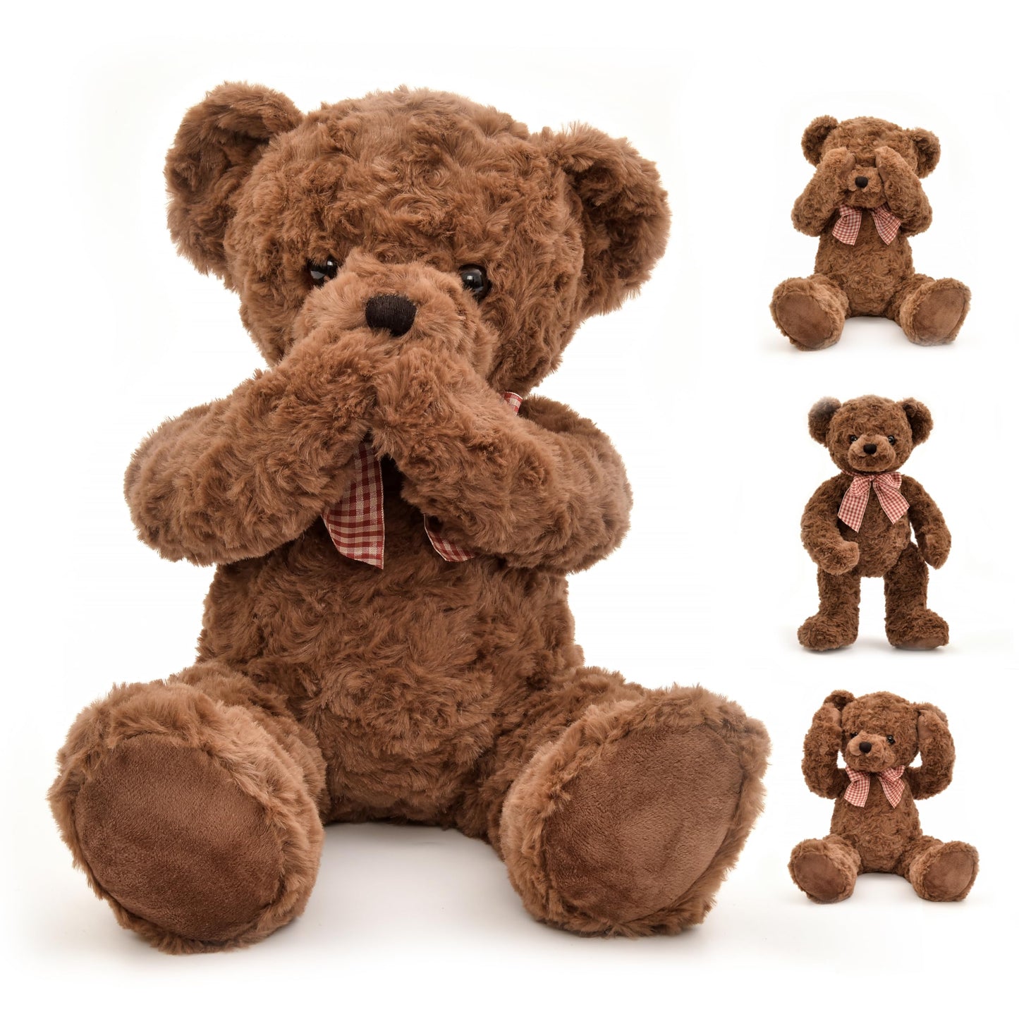 suepcuddly 20-Inch Posed Teddy Bear – Dark Brown Plush Toy for Girls & Kids