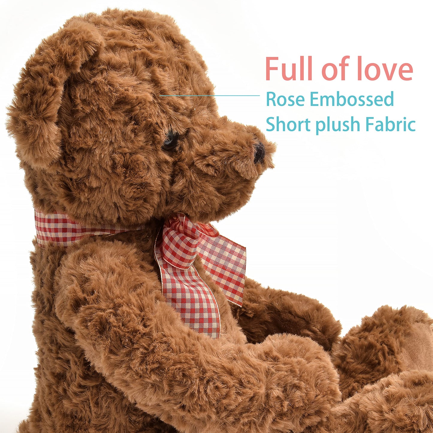 suepcuddly 20-Inch Posed Teddy Bear – Dark Brown Plush Toy for Girls & Kids